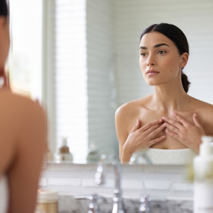 femme-salle-bain-miroir-peau