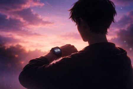 silhouette-montre-ciel-crepuscule-nuages