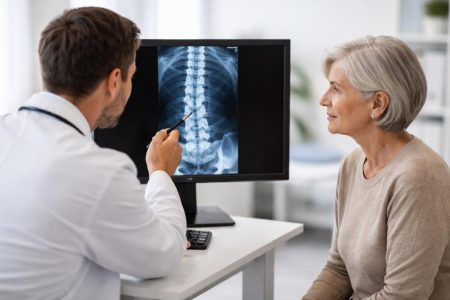 medecin-blouse-ecran-scan-colonne-vertebrale