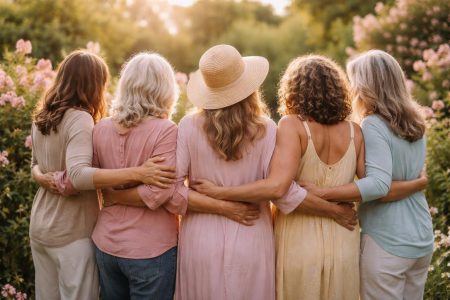 femmes-groupe-jardin-fleuri-unite