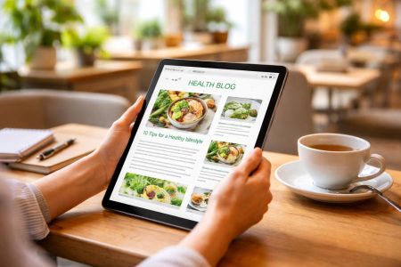 personne-tablette-cafe-tasse-the