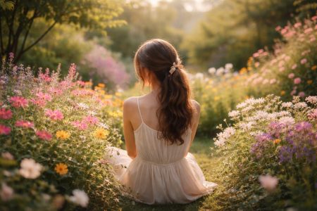 silhouette-feminine-jardin-fleurs-tranquillite