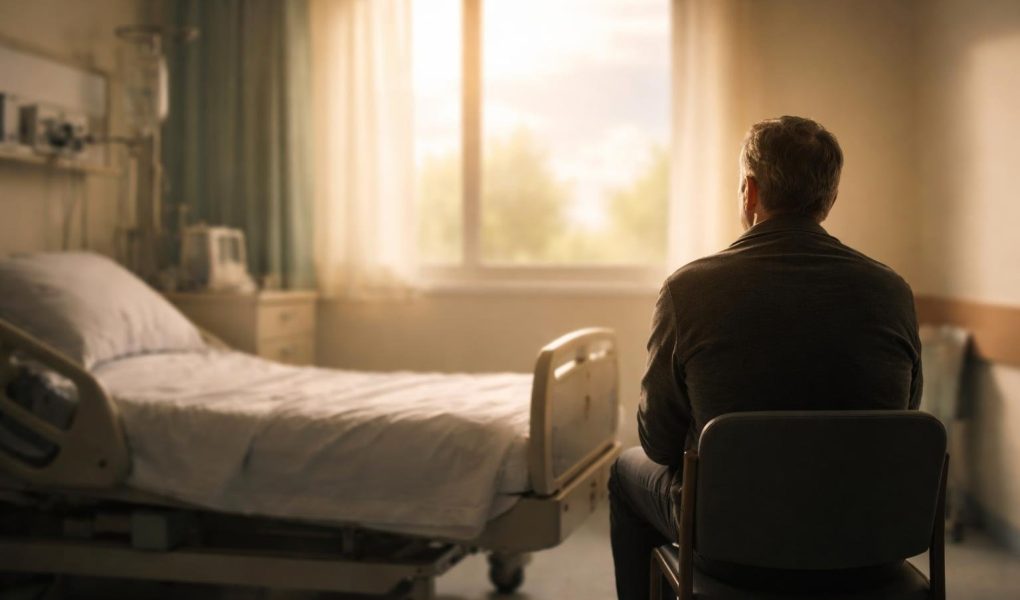 chambre-hopital-lit-vide-homme-fenetre