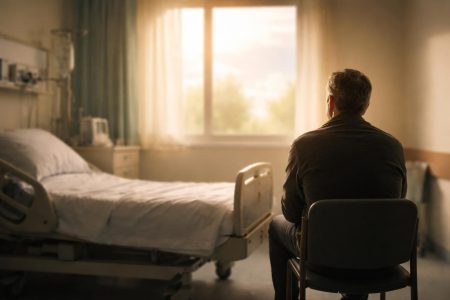 chambre-hopital-lit-vide-homme-fenetre