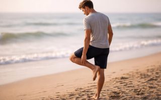 homme-plage-sable-vagues-matin